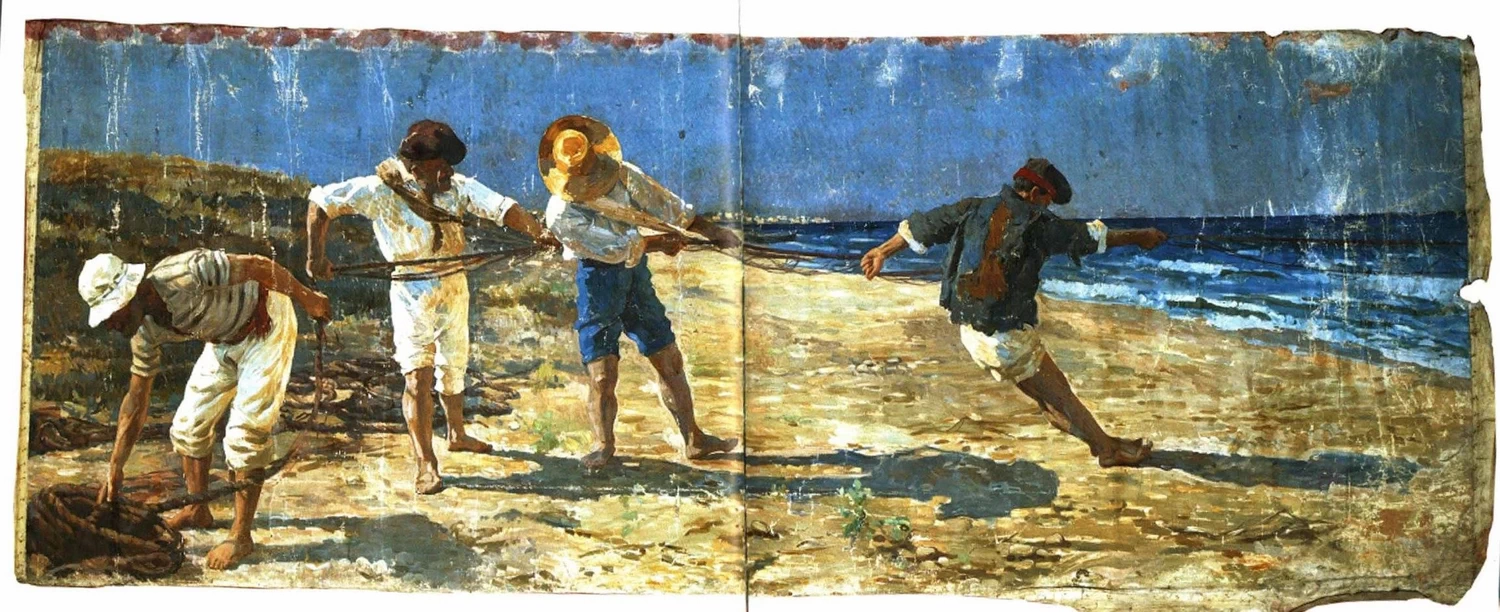 Pesca con la sciabica - Crea, prima del restauro